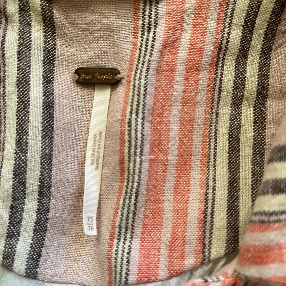 Free People Pink and Cream Striped Blazer - Picture 9 of 12